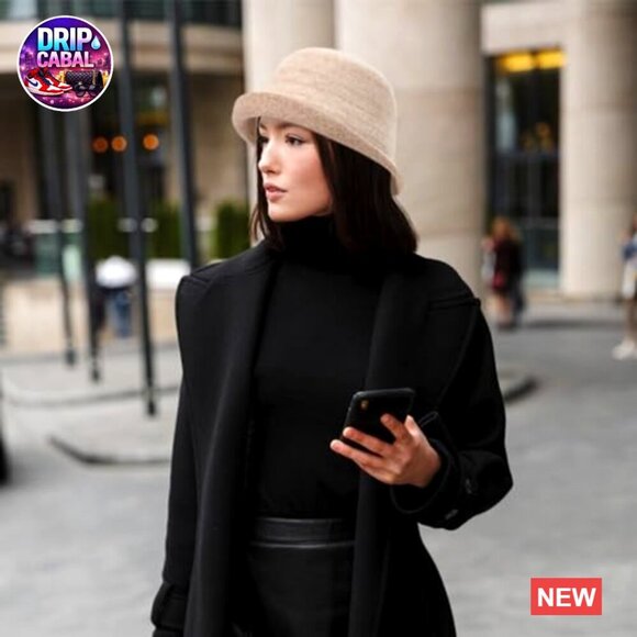 Wool Bucket Hat Packable Vintage Cloche Winter Fashion Cap